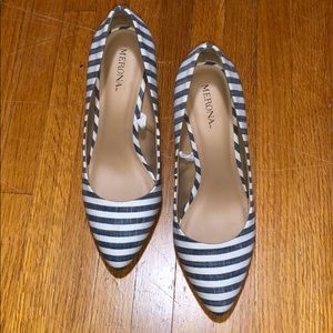 NWOT Stripe professional pointy heels